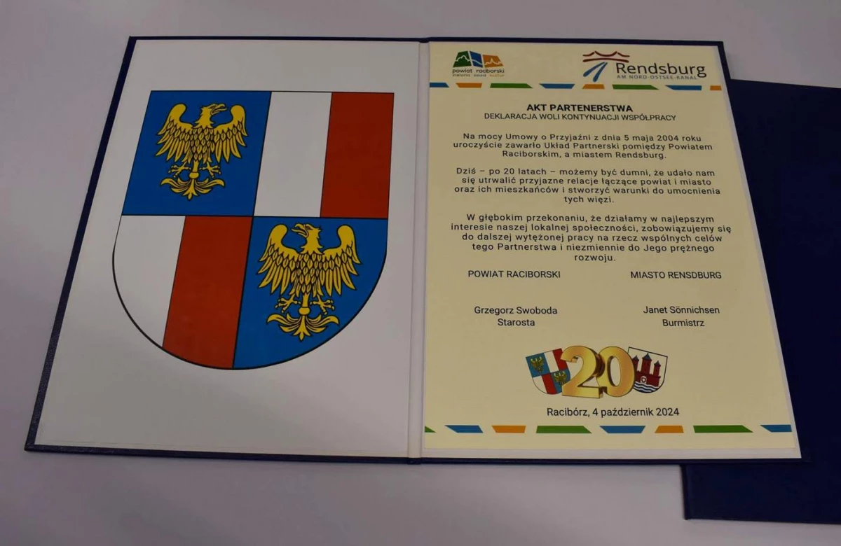 20 let partnerství mezi okresem Ratiboř a městem Rendsburg